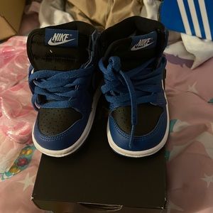 Blue black and white Jordan one retro high OGsize 4c in baby’s